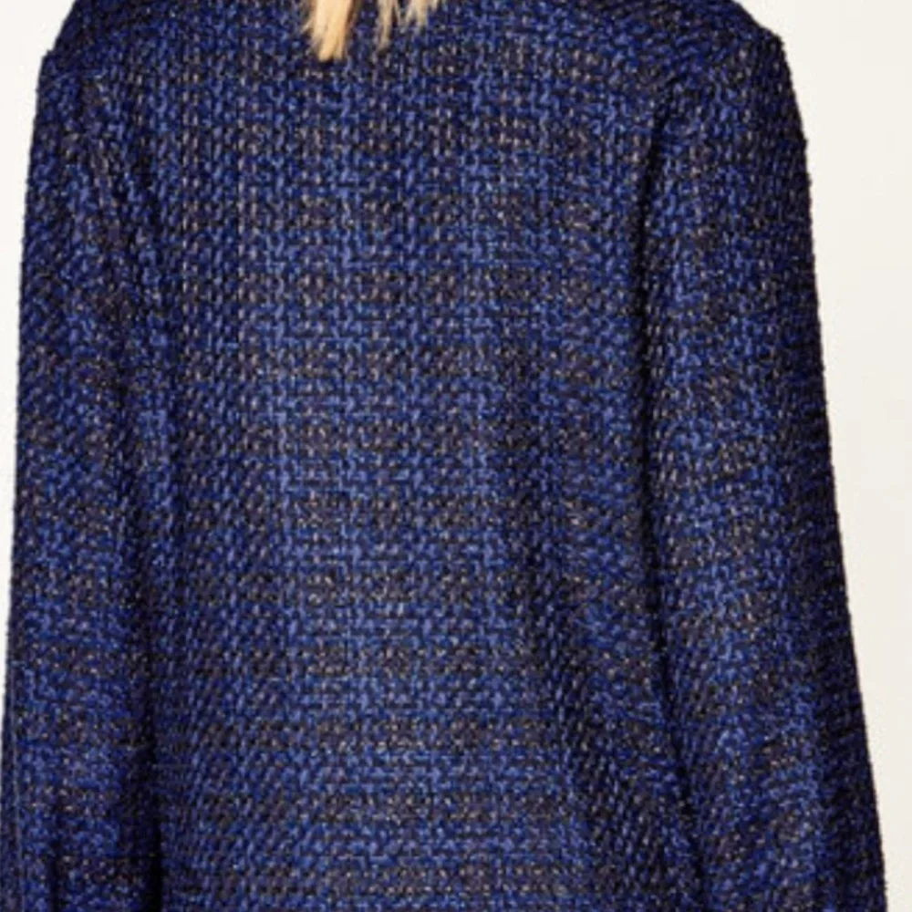 NWT Pinko Valerie stretch-knit cardigan navy blue/black with gold buttons size M - Picture 12 of 12